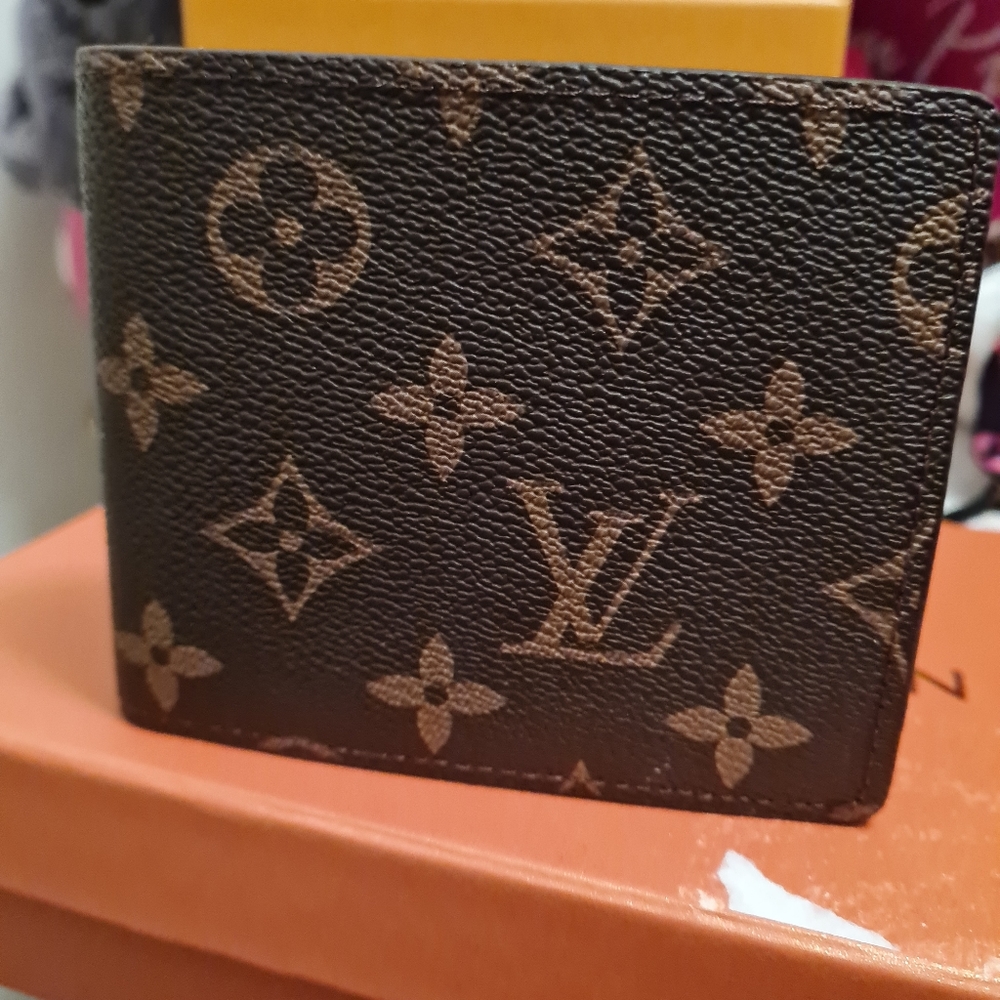 LV brown flower men's wallet